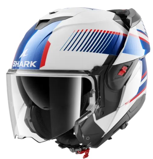Модуларна каска SHARK OXO SIKTER White Chrome Blue — снимка 3