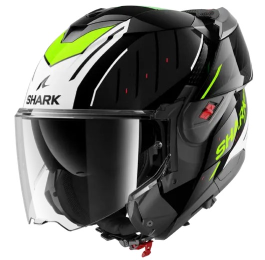 Модуларна каска SHARK OXO RYDGER Black White Yellow — снимка 3