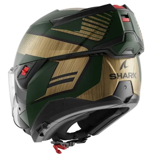 Модуларна каска SHARK OXO SIKTER Mat Green Chrome Gold — снимка 4
