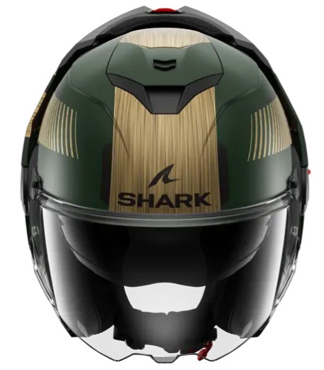 Модуларна каска SHARK OXO SIKTER Mat Green Chrome Gold — снимка 2