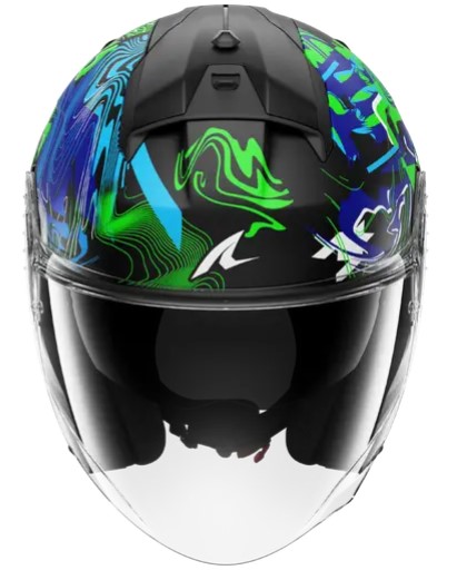 Каска за скутер SHARK SKWAL JET PRANZ Mat Black/Green/Blue — снимка 2