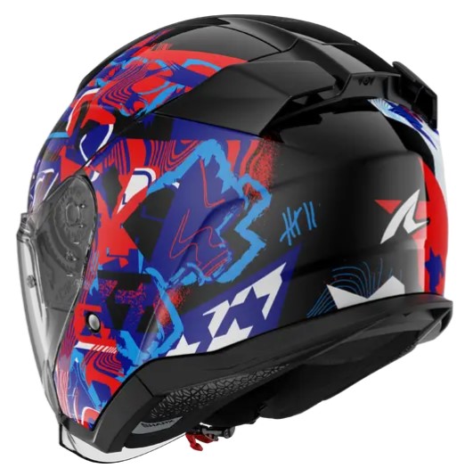 Каска за скутер SHARK SKWAL JET PRANZ Mat Black/Blue/Red — снимка 3