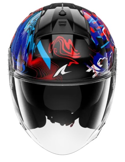 Каска за скутер SHARK SKWAL JET PRANZ Mat Black/Blue/Red — снимка 2