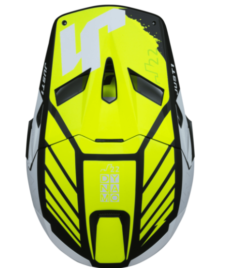 Mотокрос каска Just1 J-22 F Dynamo Fluo Yellow/White/Black — снимка 2