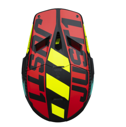 Mотокрос каска Just1 J-22 F Falcon Fluo Red/Yellow/Black — снимка 4