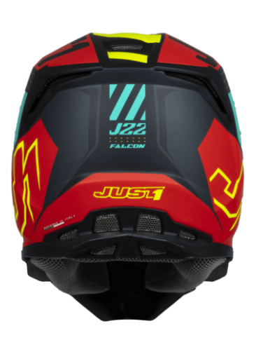 Mотокрос каска Just1 J-22 F Falcon Fluo Red/Yellow/Black — снимка 2