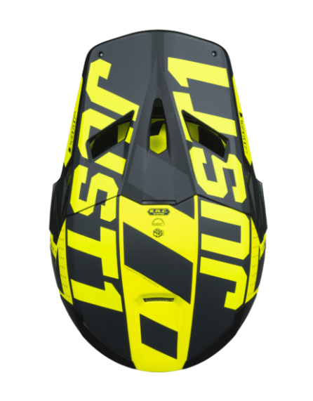 Mотокрос каска Just1 J-22 F Falcon Titanium/Black/Fluo Yellow — снимка 2