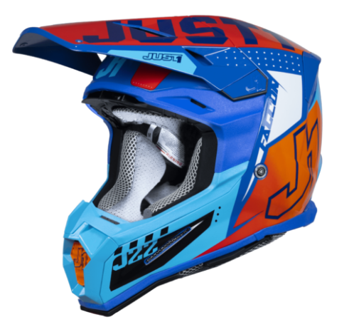 Mотокрос каска Just1 J-22 F Falcon Orange/Blue — снимка 5