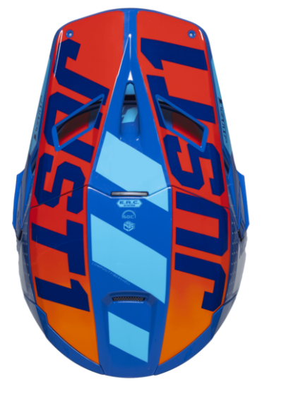 Mотокрос каска Just1 J-22 F Falcon Orange/Blue — снимка 2