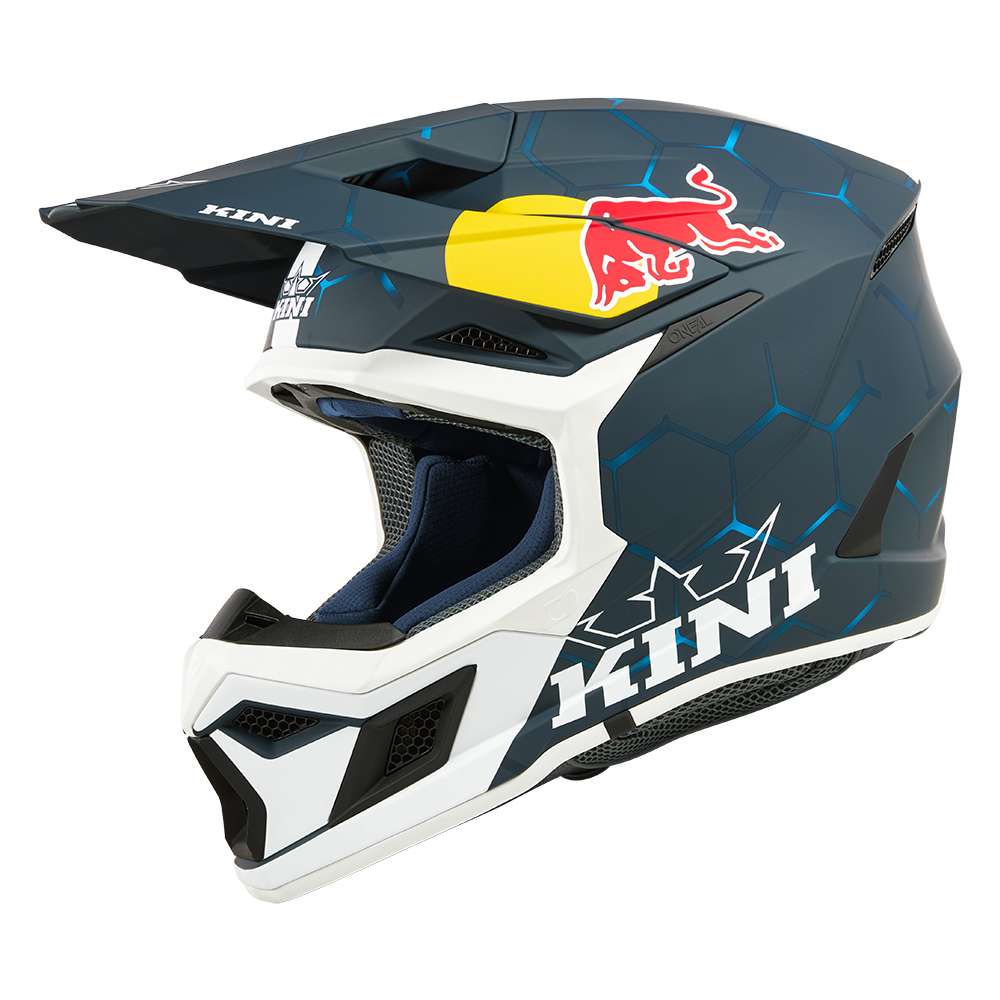 Мотокрос каска KINI RED BULL MX3 1.0-BLUE/WHITE