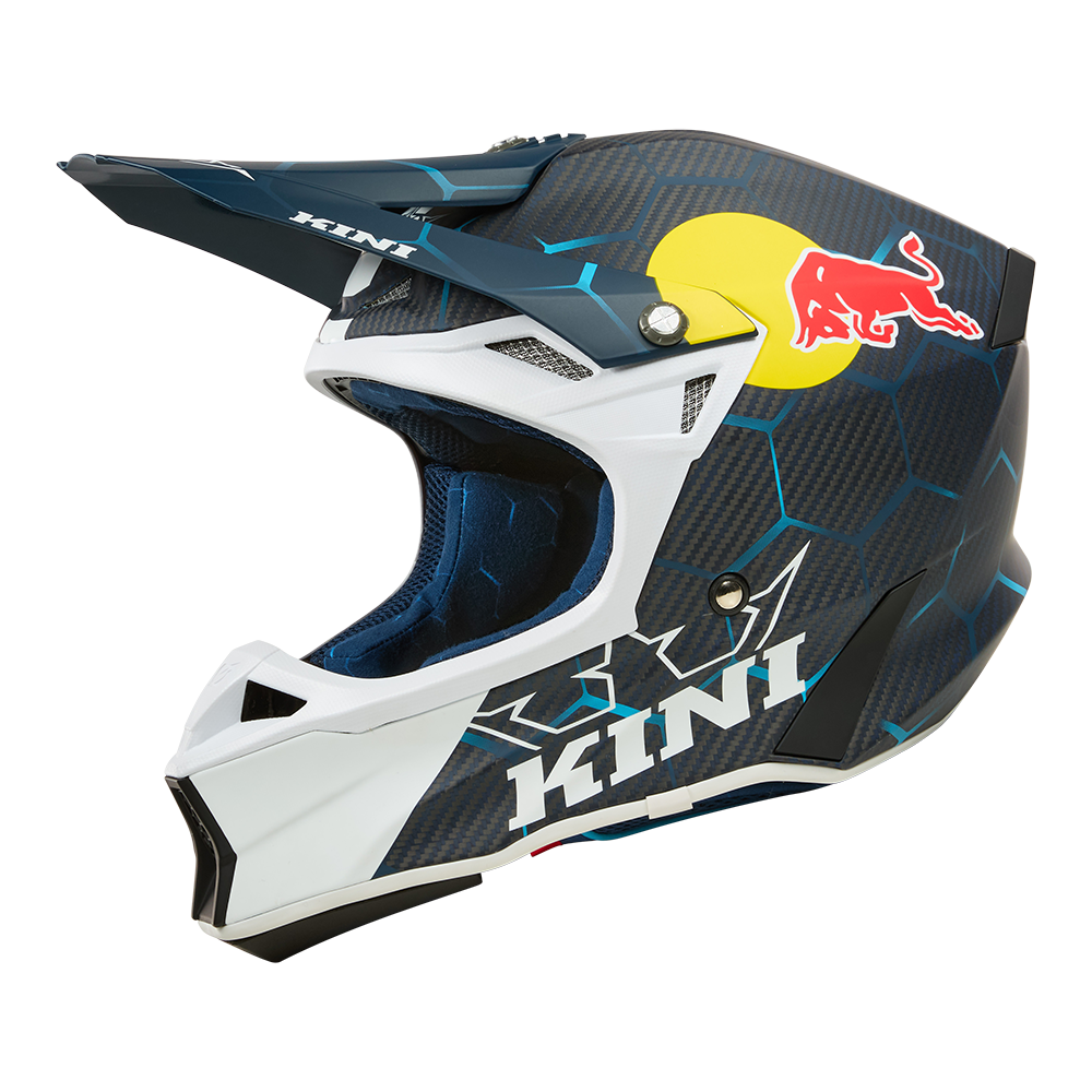 Мотокрос каска KINI RED BULL MXC2 2.0 Carbon-BLUE/WHITE — снимка 2