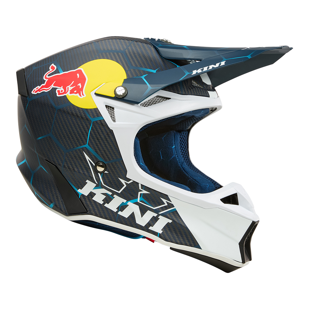 Мотокрос каска KINI RED BULL MXC2 2.0 Carbon-BLUE/WHITE — снимка 3