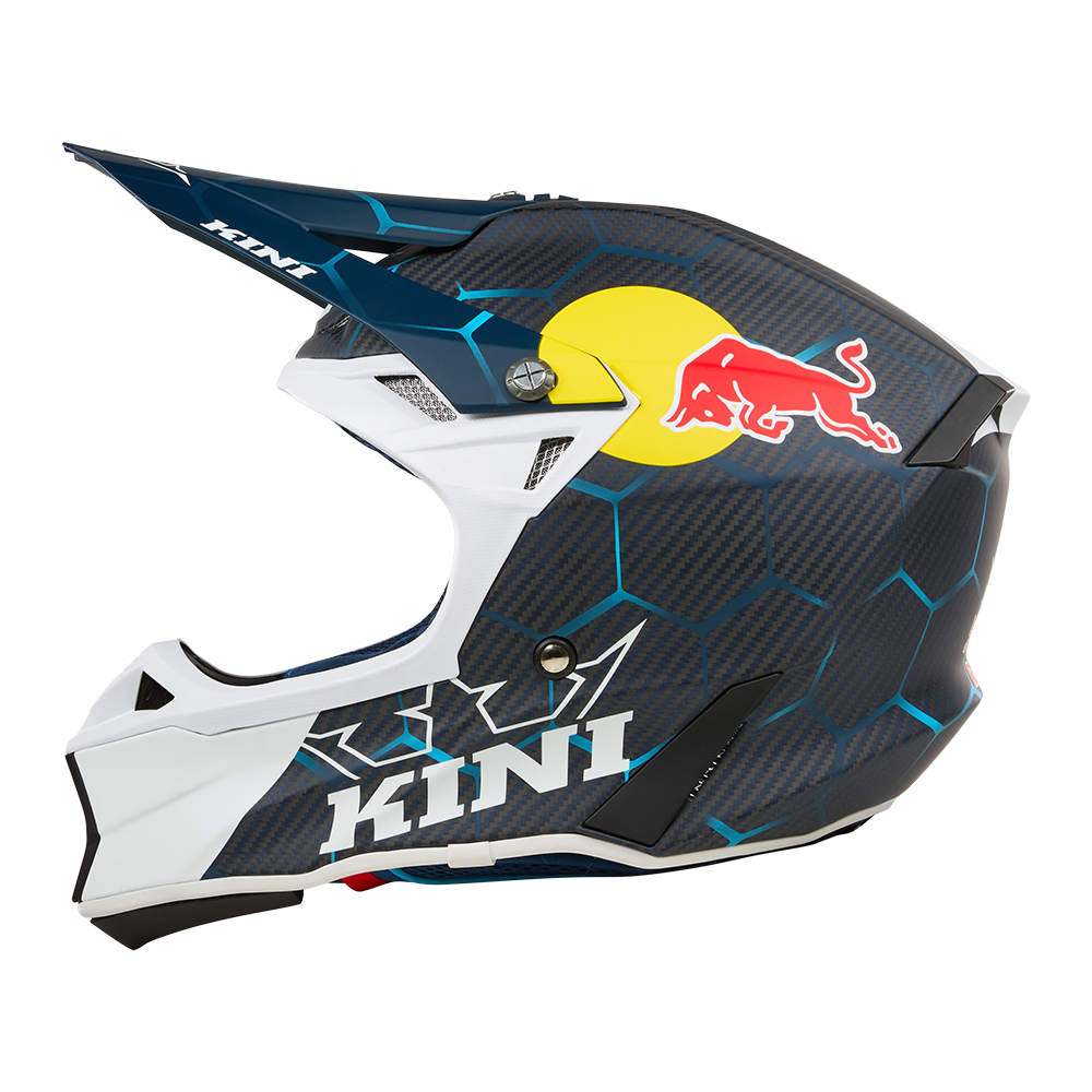 Мотокрос каска KINI RED BULL MXC2 2.0 Carbon-BLUE/WHITE — снимка 5