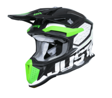 Mотокрос каска Just1 J-18 F Hexa Green Fluo/White/Titanium — снимка 5