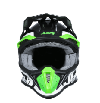 Mотокрос каска Just1 J-18 F Hexa Green Fluo/White/Titanium — снимка 4