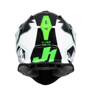 Mотокрос каска Just1 J-18 F Hexa Green Fluo/White/Titanium — снимка 3