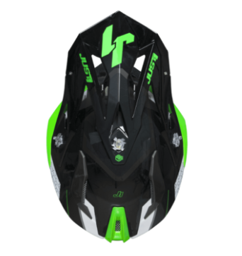 Mотокрос каска Just1 J-18 F Hexa Green Fluo/White/Titanium — снимка 2