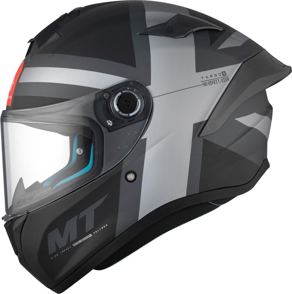 Каска MT TARGO S BRITAIN C2 MATT BLACK/GRAY — снимка 2