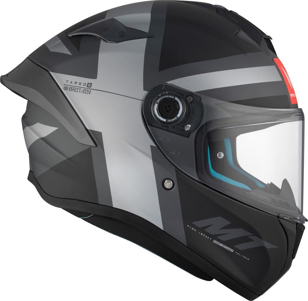 Каска MT TARGO S BRITAIN C2 MATT BLACK/GRAY — снимка 4