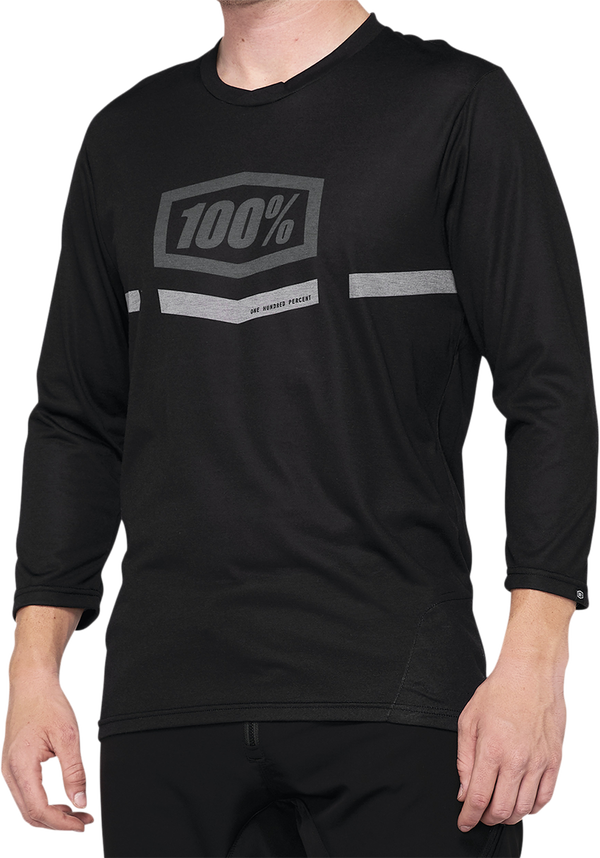 Вело джърси 100% AIRMATIC 3/4 SLEEVE BLACK