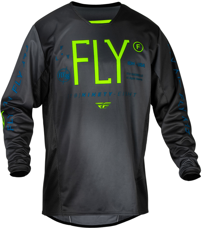 Детска мотокрос блуза FLY RACING Kinetic Prodigy- Charcoal/Neon Green/True Blue 1