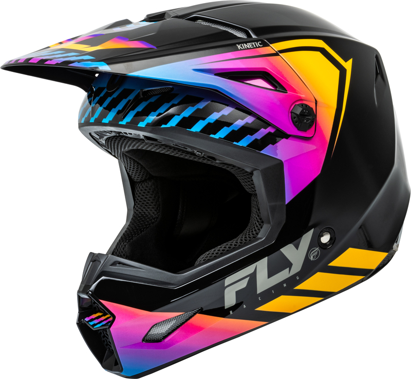 Детска крос каска FLY RACING Kinetic Menace - Black/Sunrise