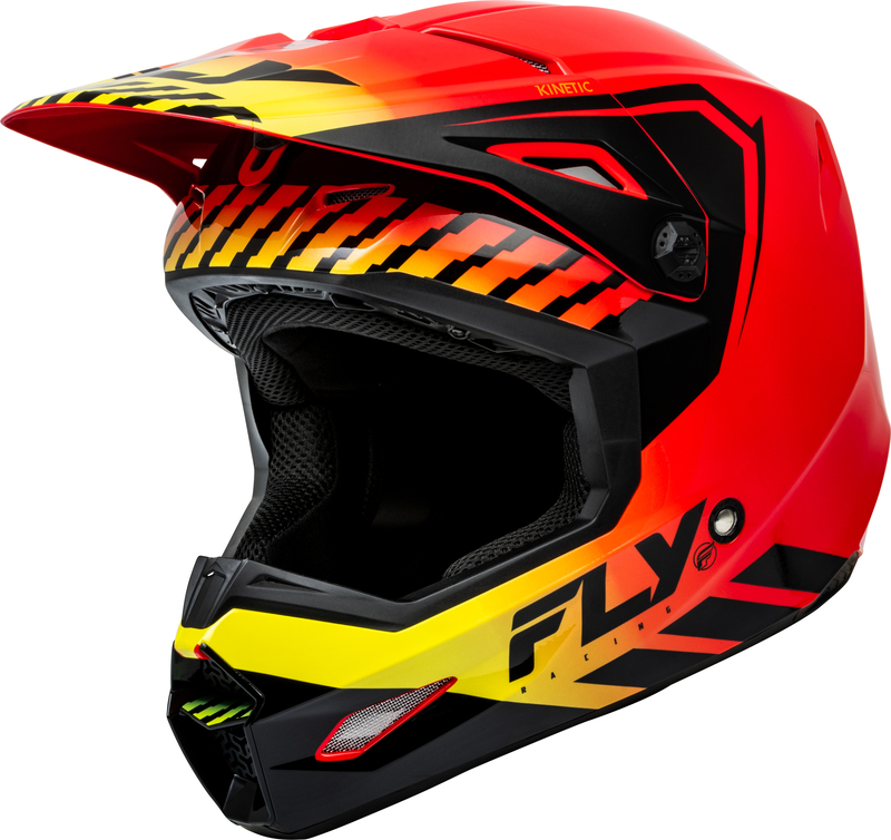 Детска крос каска FLY RACING Kinetic Menace - Red/Black/Yellow