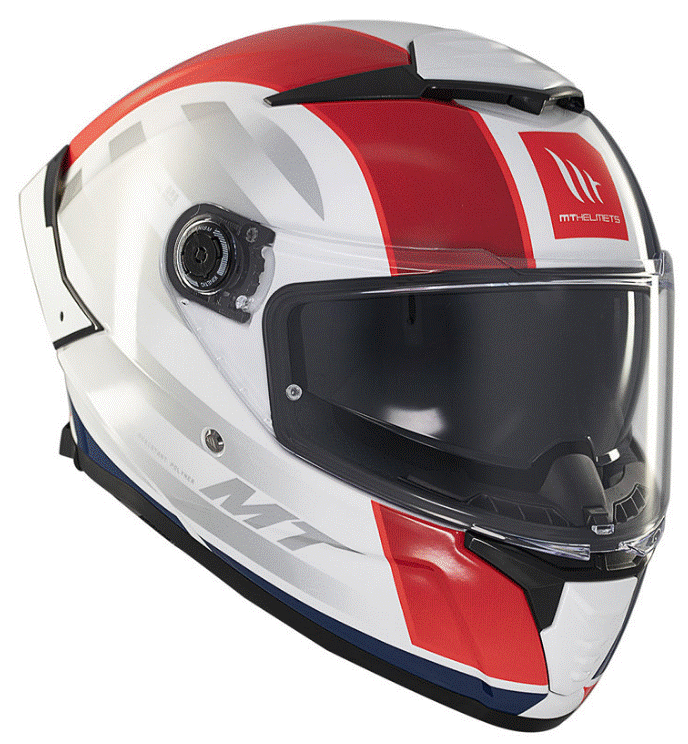 Каска MT THUNDER 4 SV TREADS C7 GLOSS WHITE/BLUE/RED — снимка 3