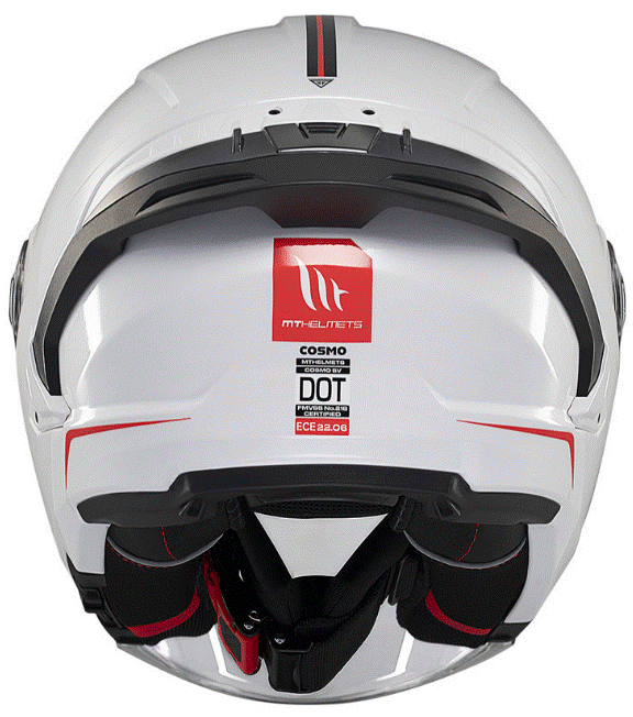 Скутер каска MT COSMO SV SOLID A0 GLOSS WHITE — снимка 3