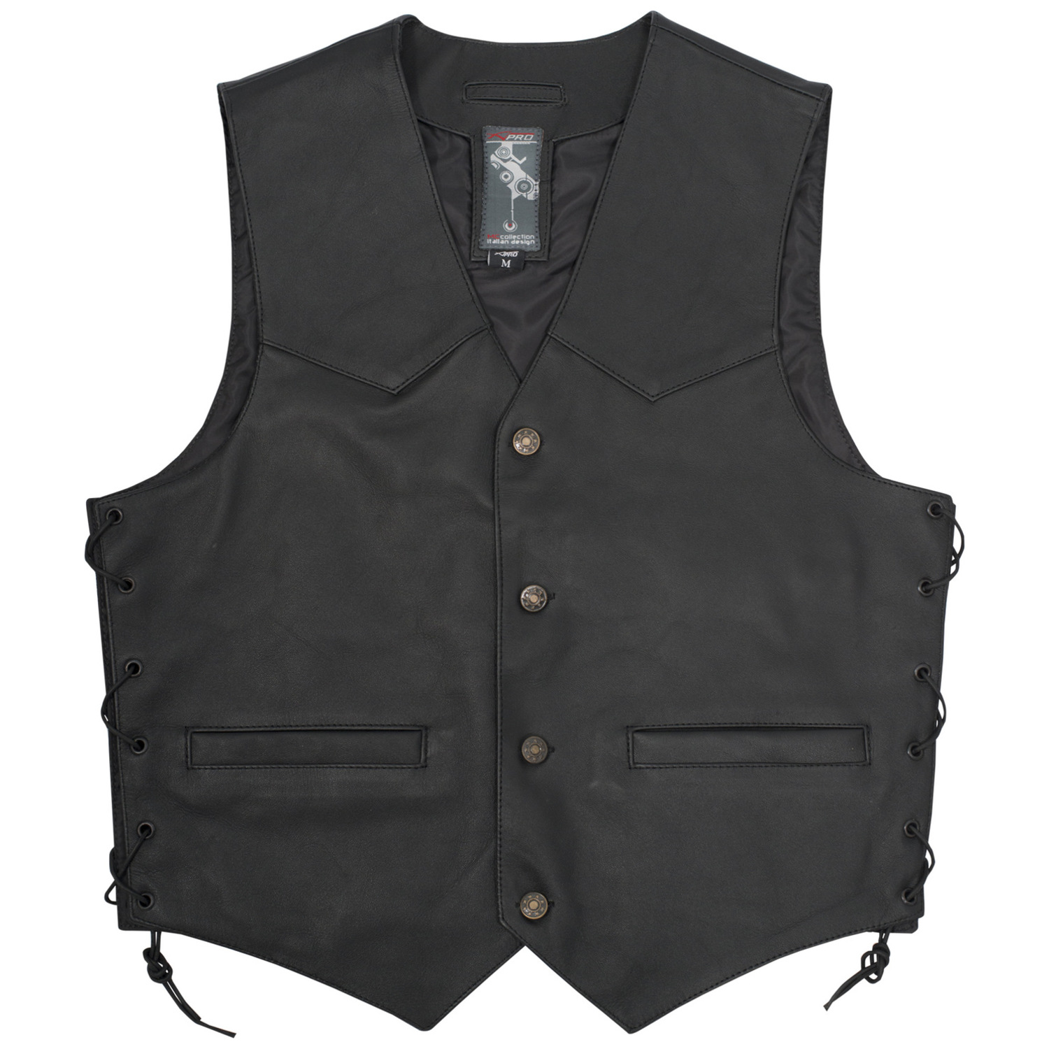 Кожен мото елек A-PRO WILD BLACK