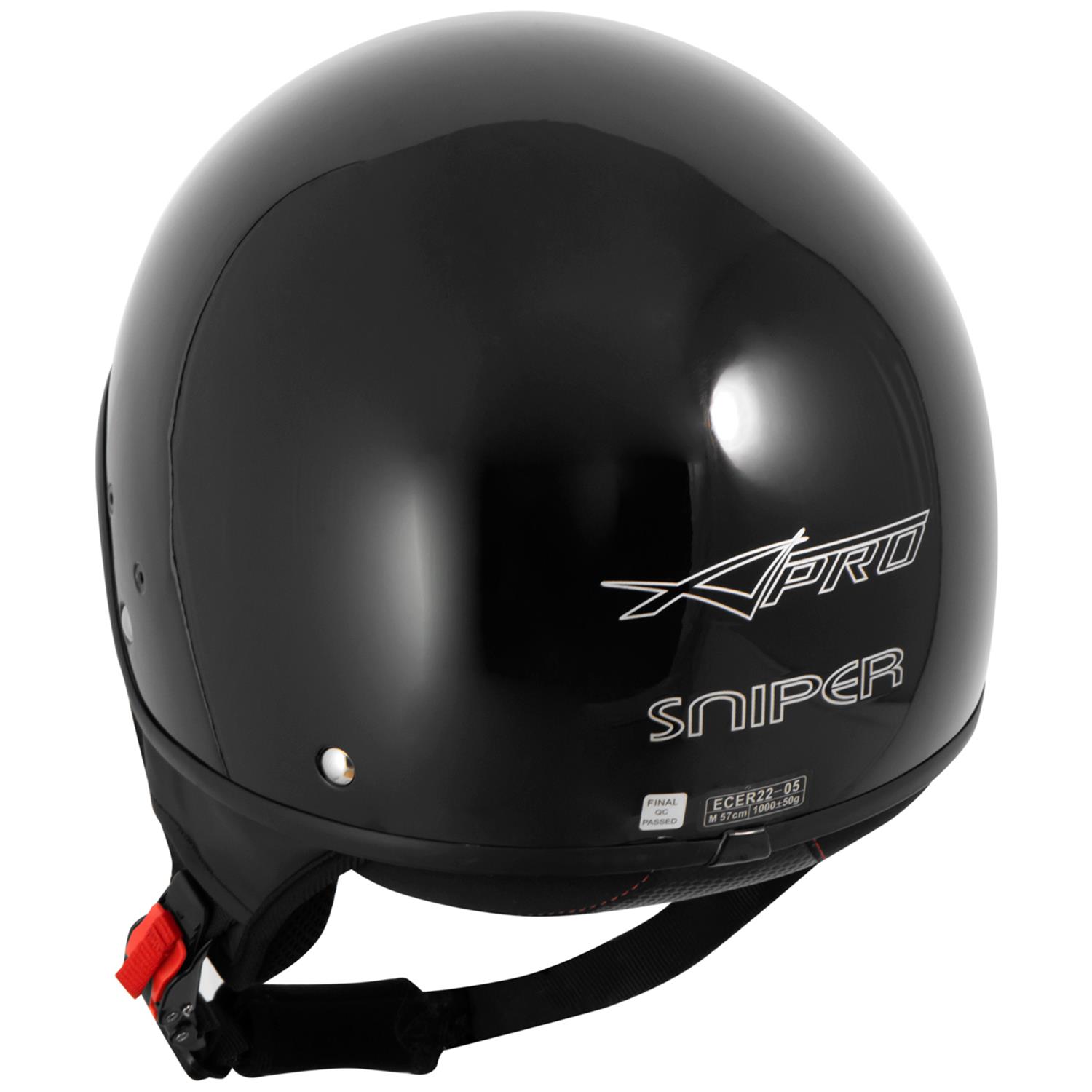 Каска за скутер A-PRO SNIPER BLACK — снимка 4