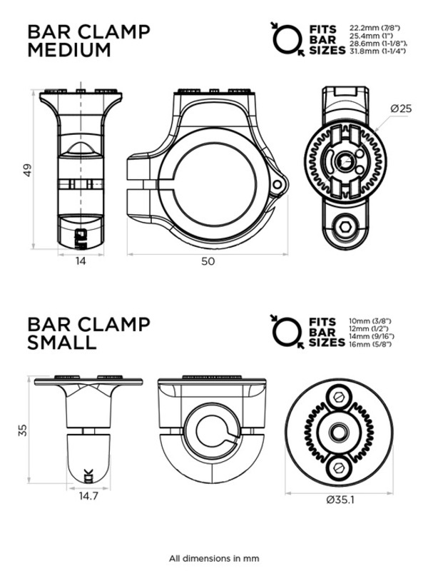 QUAD LOCK 360 Bar Clamp Base V2 - Small_2