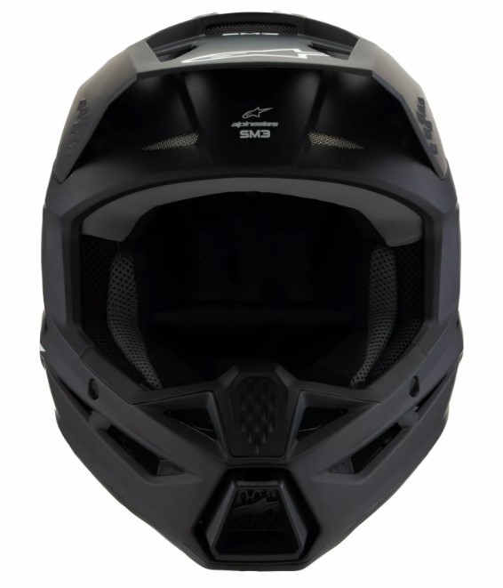 Детска мотокрос каска ALPINESTARS SM3 SOLID BLACK — снимка 3