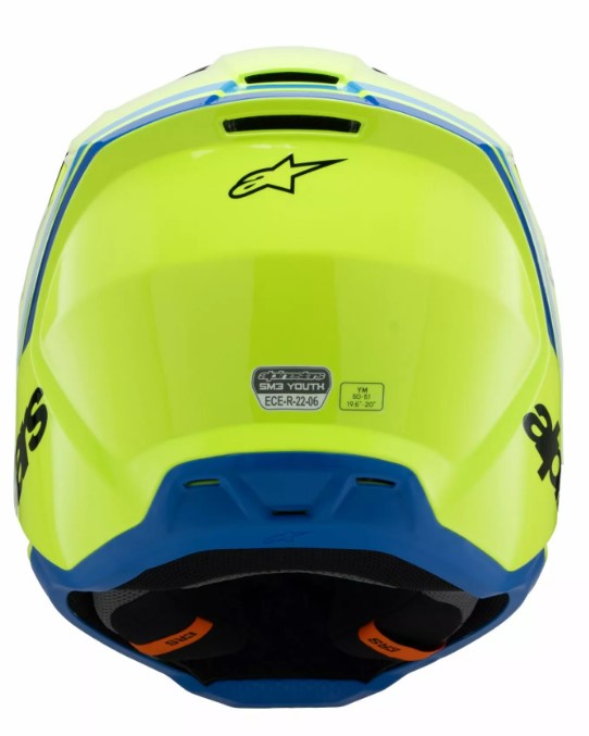 Детска мотокрос каска ALPINESTARS SM3 RADIUM YL/BK/B — снимка 3