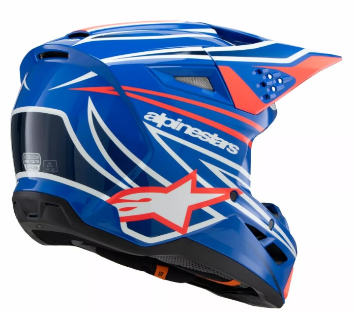 Детска мотокрос каска ALPINESTARS SM3 WURX BLUE/RED/WT/BK — снимка 5