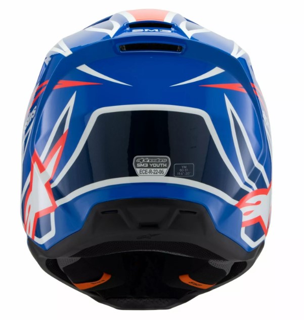 Детска мотокрос каска ALPINESTARS SM3 WURX BLUE/RED/WT/BK — снимка 4