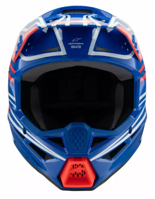 Детска мотокрос каска ALPINESTARS SM3 WURX BLUE/RED/WT/BK — снимка 3