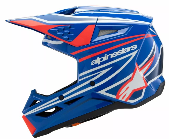 Детска мотокрос каска ALPINESTARS SM3 WURX BLUE/RED/WT/BK — снимка 2