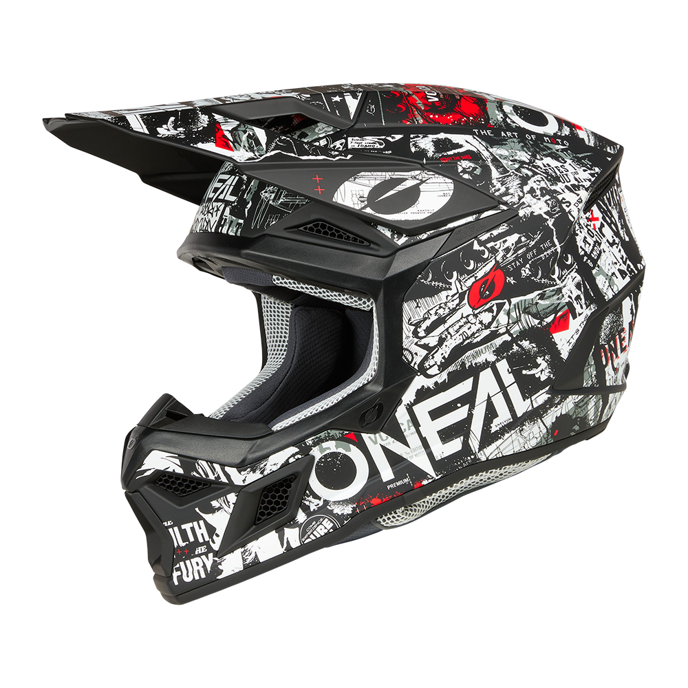 Мотокрос каска O'NEAL 3SERIES ATTACK BLACK/WHITE V.25 — снимка 2