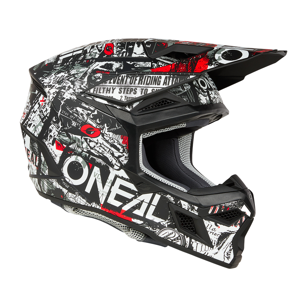 Мотокрос каска O'NEAL 3SERIES ATTACK BLACK/WHITE V.25 — снимка 3