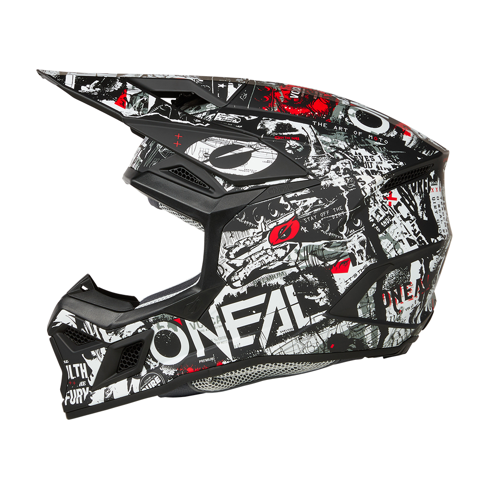 Мотокрос каска O'NEAL 3SERIES ATTACK BLACK/WHITE V.25 — снимка 5