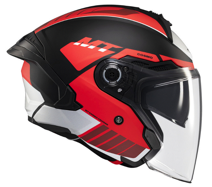 Скутер каска MT COSMO SV CRUISER B5 RED — снимка 3