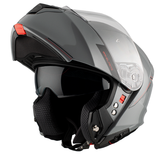 Отваряема каска MT GENESIS SOLID A12 GLOSS GREY — снимка 5