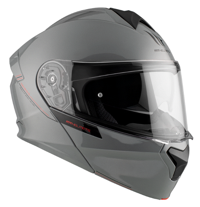 Отваряема каска MT GENESIS SOLID A12 GLOSS GREY — снимка 3