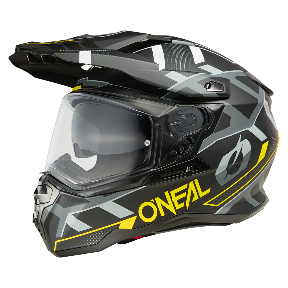 Ендуро каска D-SRS SQUARE BLACK/NEON YELLOW/GRAY V.25