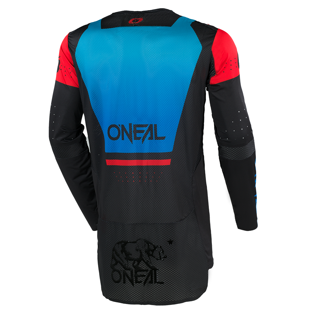 Мотокрос блуза O'NEAL PRODIGY FIVE FOUR BLACK/BLUE V.25 — снимка 2