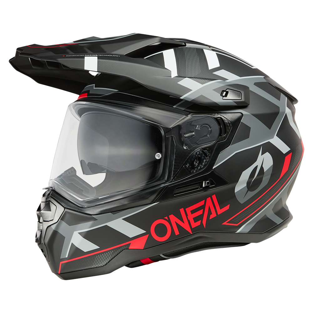 Ендуро каска D-SRS SQUARE BLACK/RED/GRAY V.25
