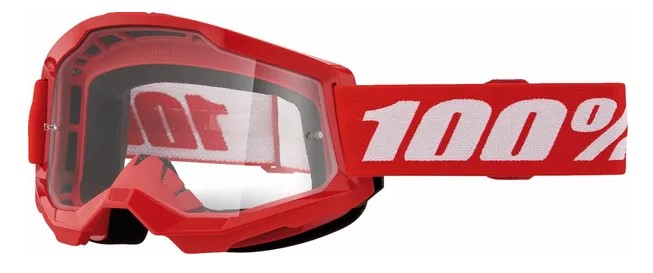 Детски мотокрос очила 100% STRATA2 RED CLEAR 1