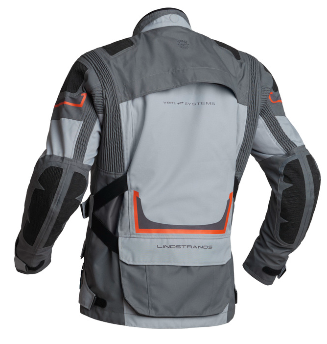 Текстилно мото яке Lindstrands Myrvik Light Grey/Black/Orange — снимка 2