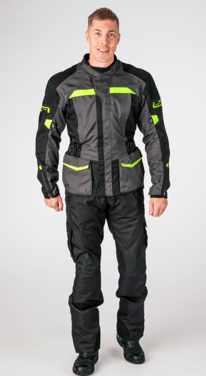 Текстилно мото яке Lindstrands Transtrands Grey/Yellow — снимка 3